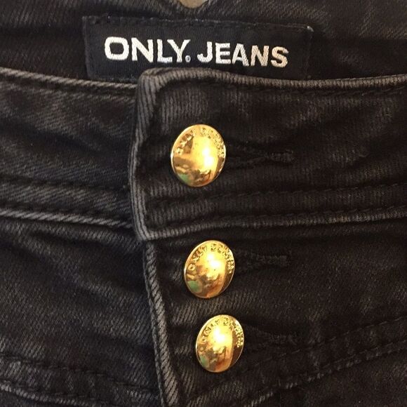 ONLY BRAND, Skinny jeans, Size Small Waist 13 1/3” waist. Black denim USED - Picture 2 of 16